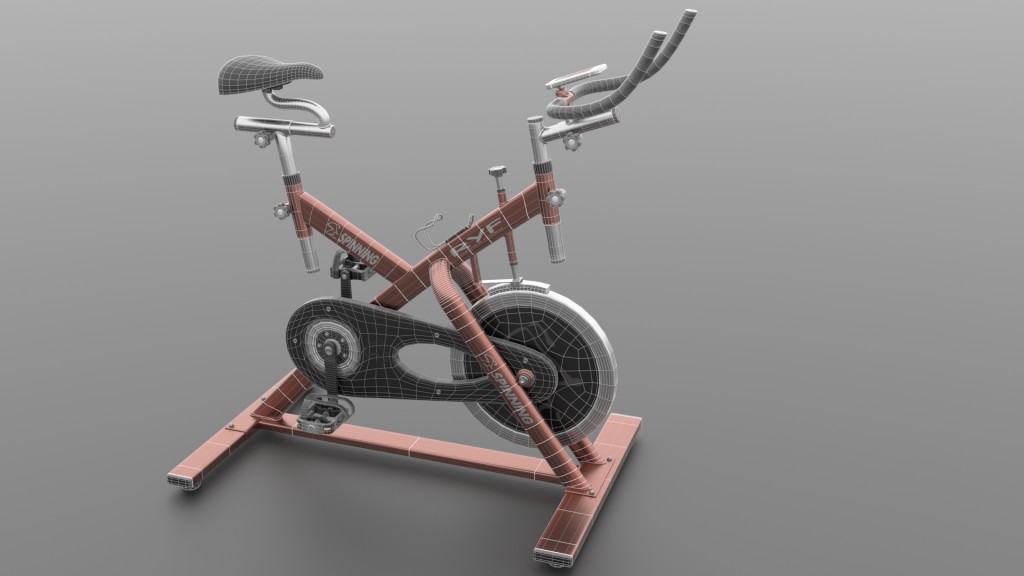 Stationary Spinning Bike 3D Model preview image 5